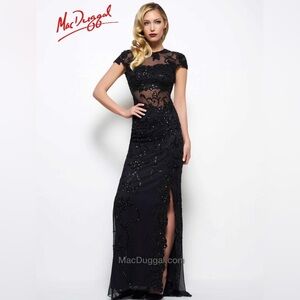 Mac Duggal Elegant Black Embellished Dress